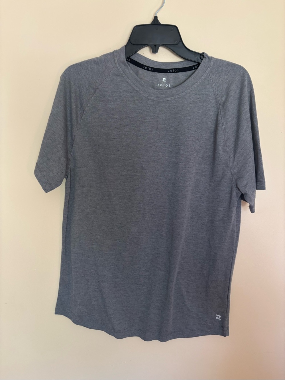 ZELOS Men's Crew Neck Short-Sleeve Tee in Gray